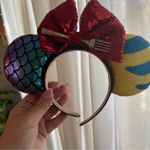 Ariel The Little Mermaid Minnie Mouse Ears Headband Handmade Disney Style